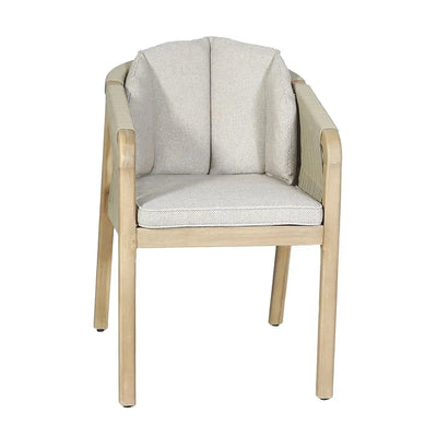 Fiji Taupe Rope Weave Round 4 Seater Outdoor Dining Set Furniture 