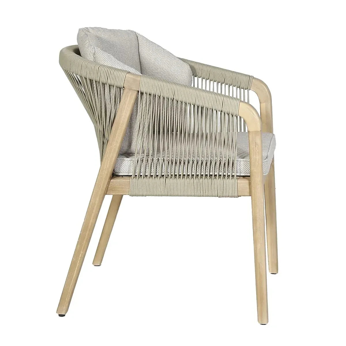 Fiji Taupe Rope Weave Round 4 Seater Outdoor Dining Set Furniture 