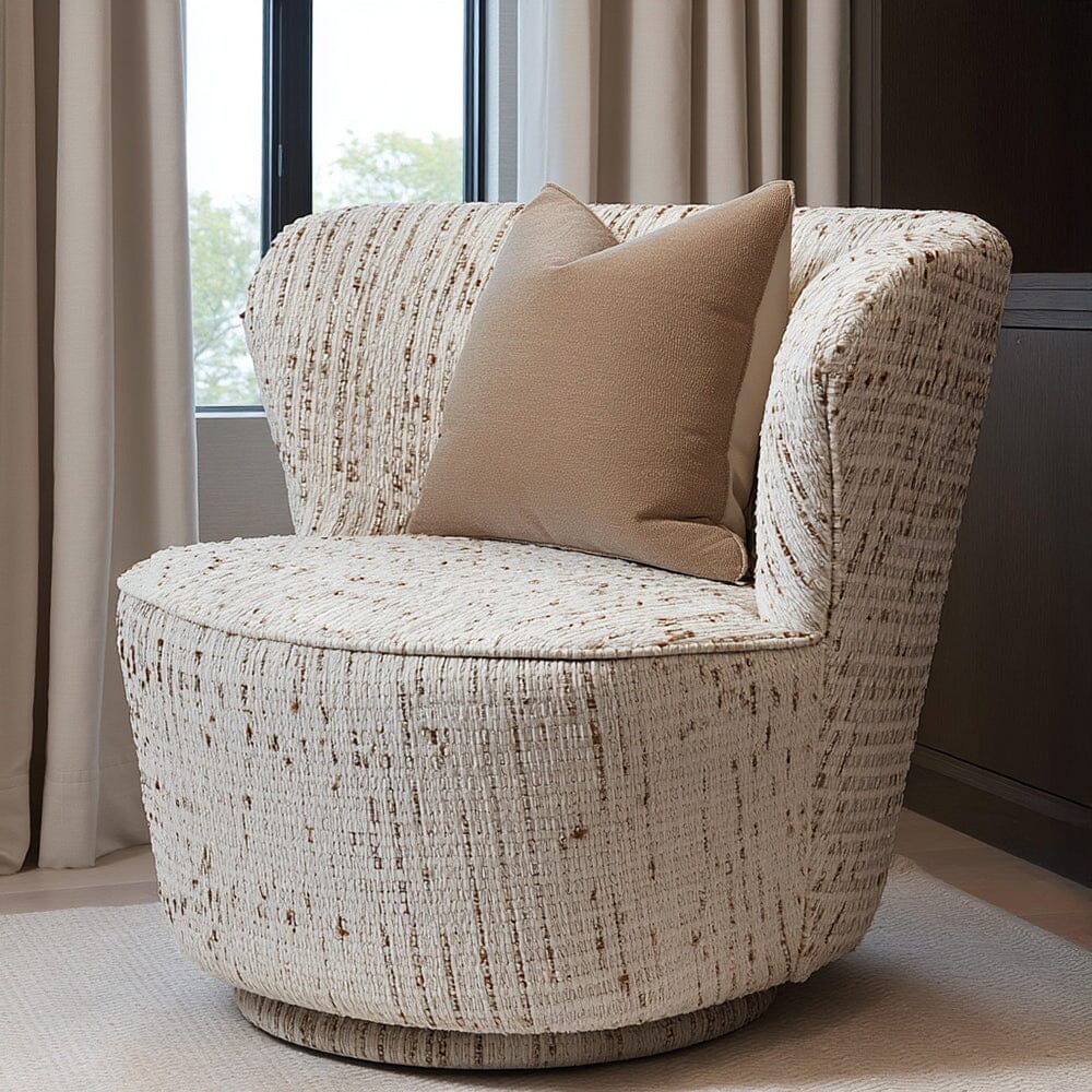 Fjura Natural Speckled Textured Accent Chair Furniture 