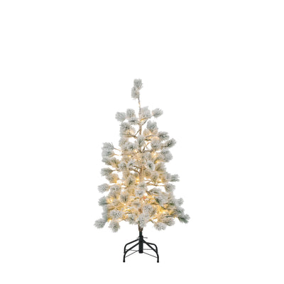 Flocked Pine 4ft Pre-lit LED Christmas Tree Accessories 