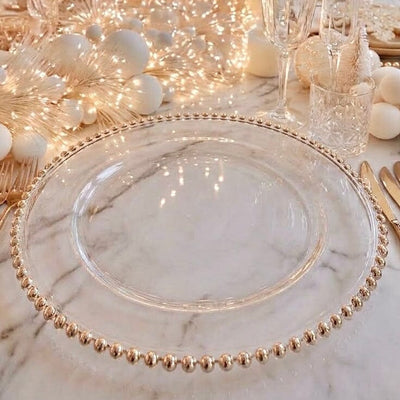 Florence Gold Bobbled Edge Acrylic Charger Plate Accessories 