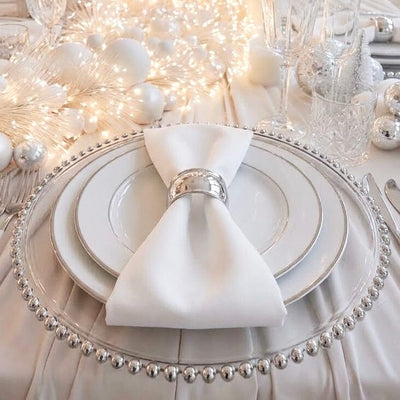 Florence Silver Bobbled Edge Acrylic Charger Plate Accessories 