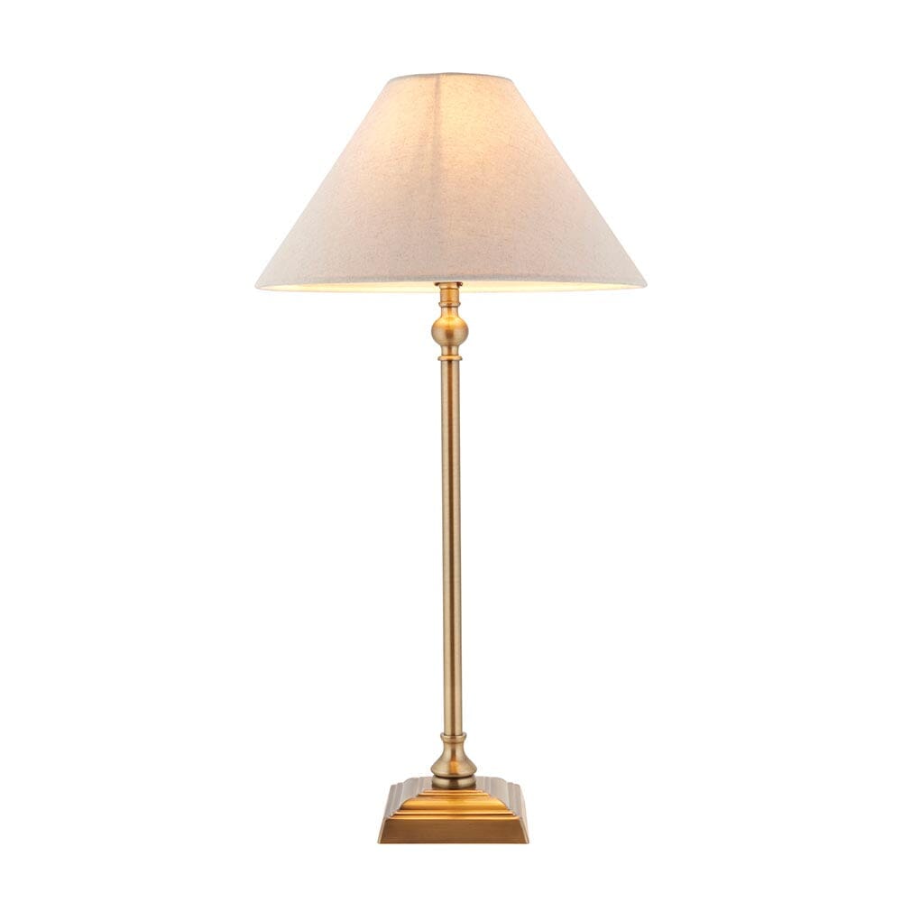 Francesca Gold Table Lamp with Linen Shade Lighting 