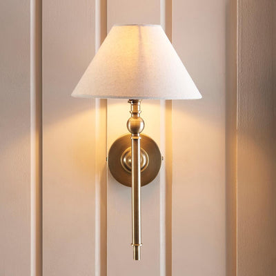 Francesca Gold Wall Light with Linen Shade Lighting 