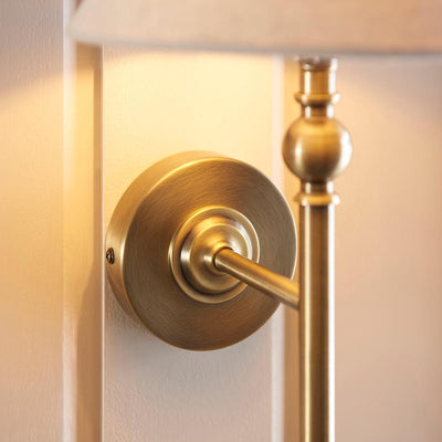 Francesca Gold Wall Light with Linen Shade Lighting 