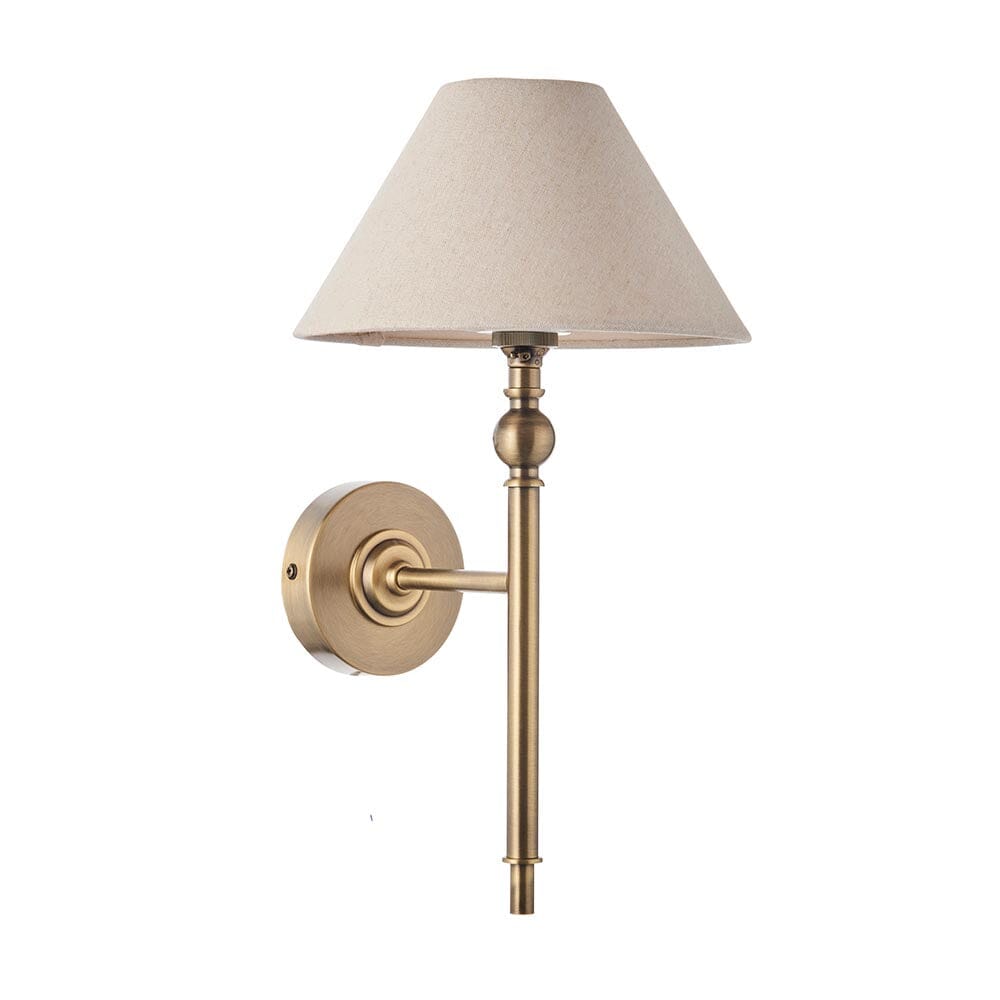 Francesca Gold Wall Light with Linen Shade Lighting 