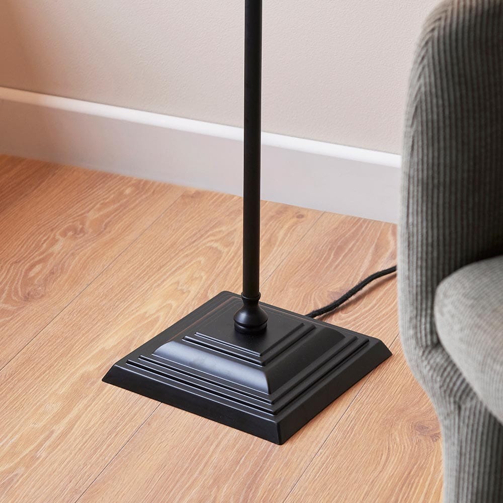 Francesca Matt Black Floor Lamp with Linen Shade Lighting 
