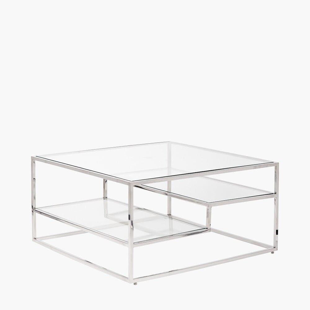 Francesca Silver & Glass Tiered Coffee Table Furniture 