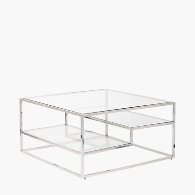 Francesca Silver & Glass Tiered Coffee Table Furniture 