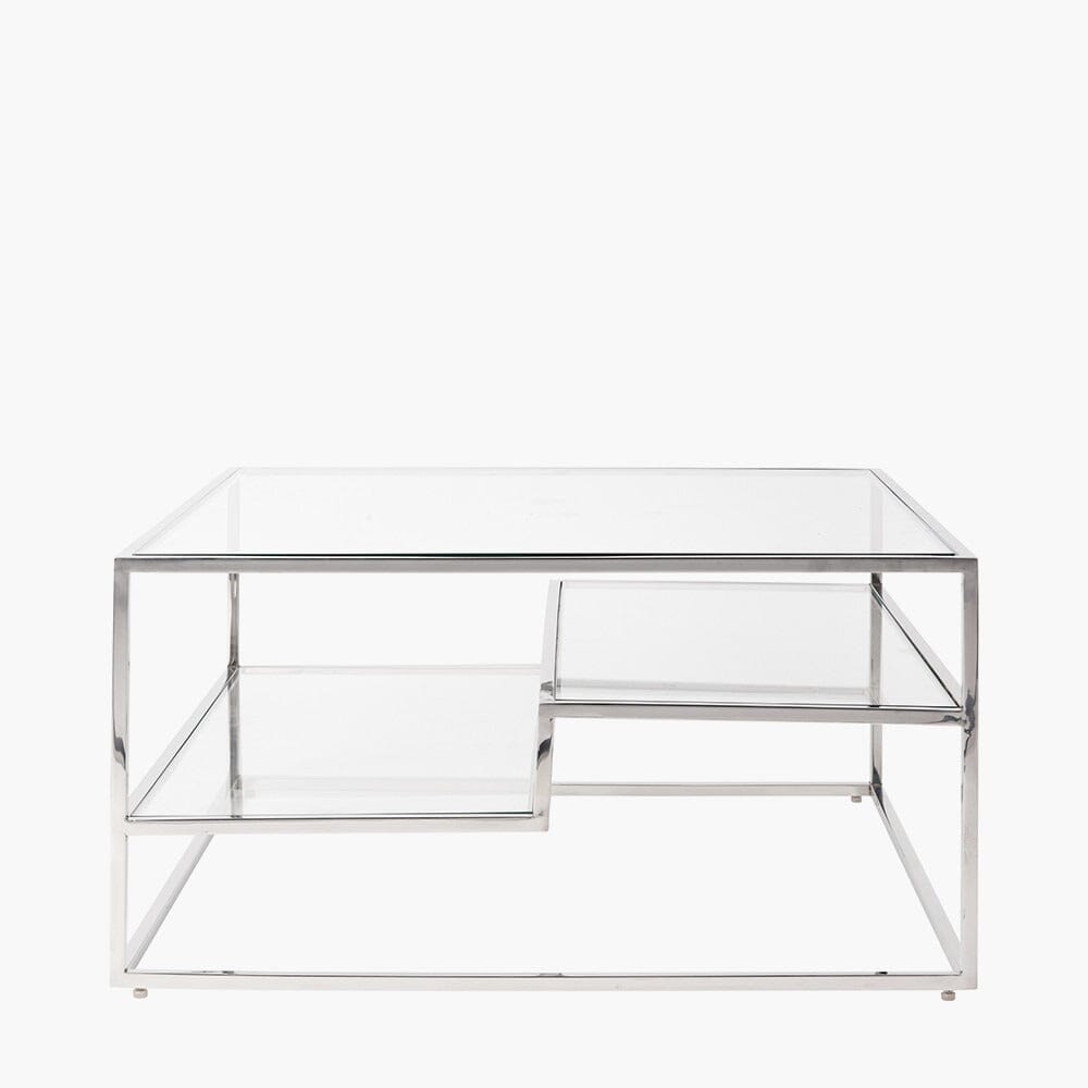 Francesca Silver & Glass Tiered Coffee Table Furniture 