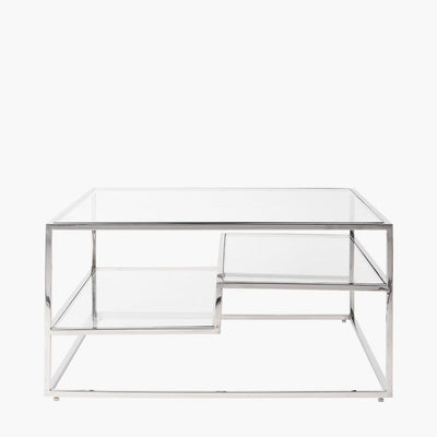 Francesca Silver & Glass Tiered Coffee Table Furniture 