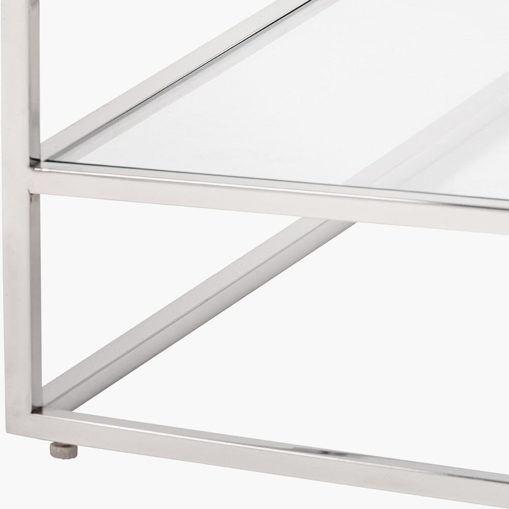 Francesca Silver & Glass Tiered Coffee Table Furniture 
