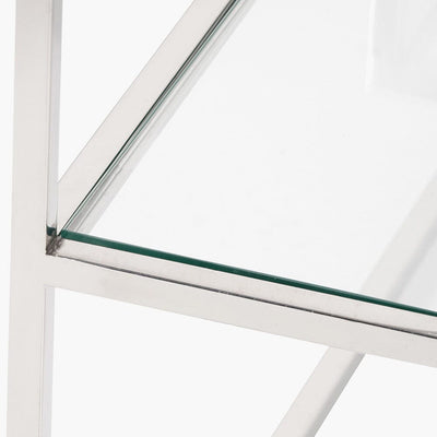 Francesca Silver & Glass Tiered Console Table Furniture 