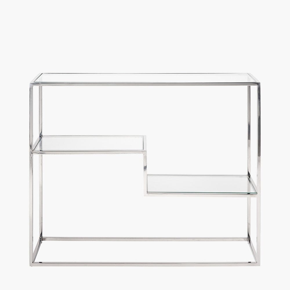 Francesca Silver & Glass Tiered Console Table Furniture 