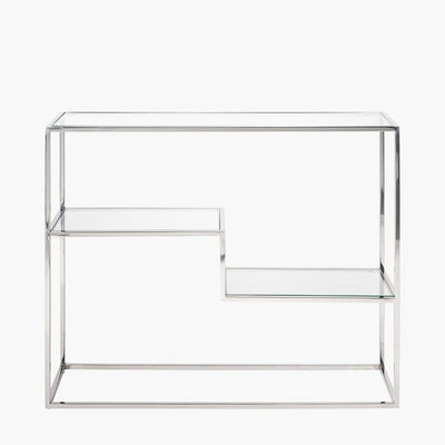 Francesca Silver & Glass Tiered Console Table Furniture 