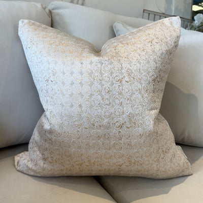Frankie Gold Metallic Geometric Cushion - 50x50cm Textiles 