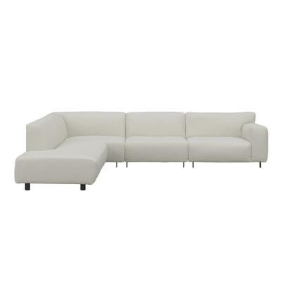 Freja Off White Textured Large Left Hand Facing Corner Sofa Sofa 