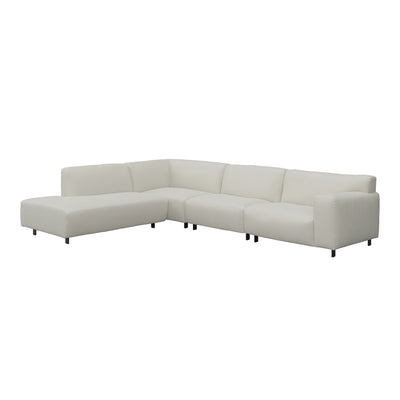 Freja Off White Textured Large Left Hand Facing Corner Sofa Sofa 