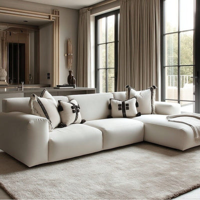 Freja Off White Textured Right Hand Facing Chaise End Sofa Sofa 