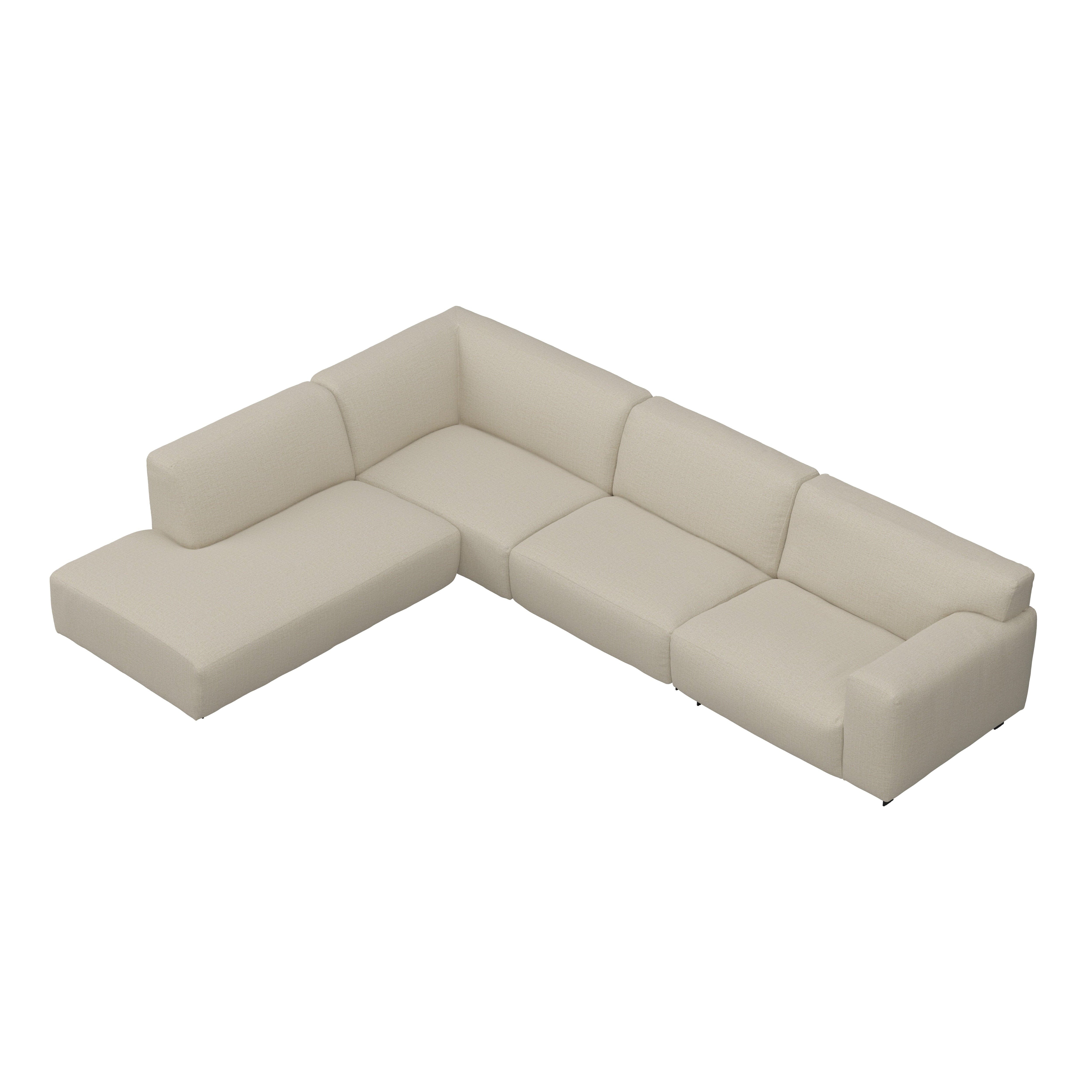 Freja Sand Textured Large Left Hand Facing Corner Sofa Sofa 
