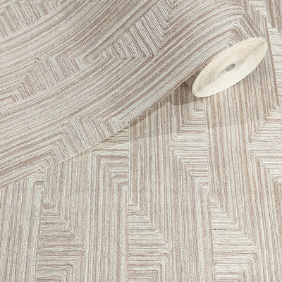 Freya Neutral Cream & Gold Geometric Wallpaper Home Improvement 