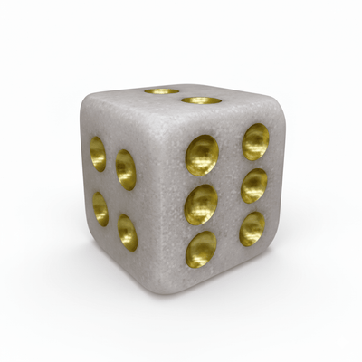 Gabrielle Large Stone & Gold Decorative Dice Ornament Accessories 