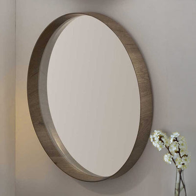 Garda Natural Wood Veneer Large Deep Edge Rounded Wall Mirror Accessories 
