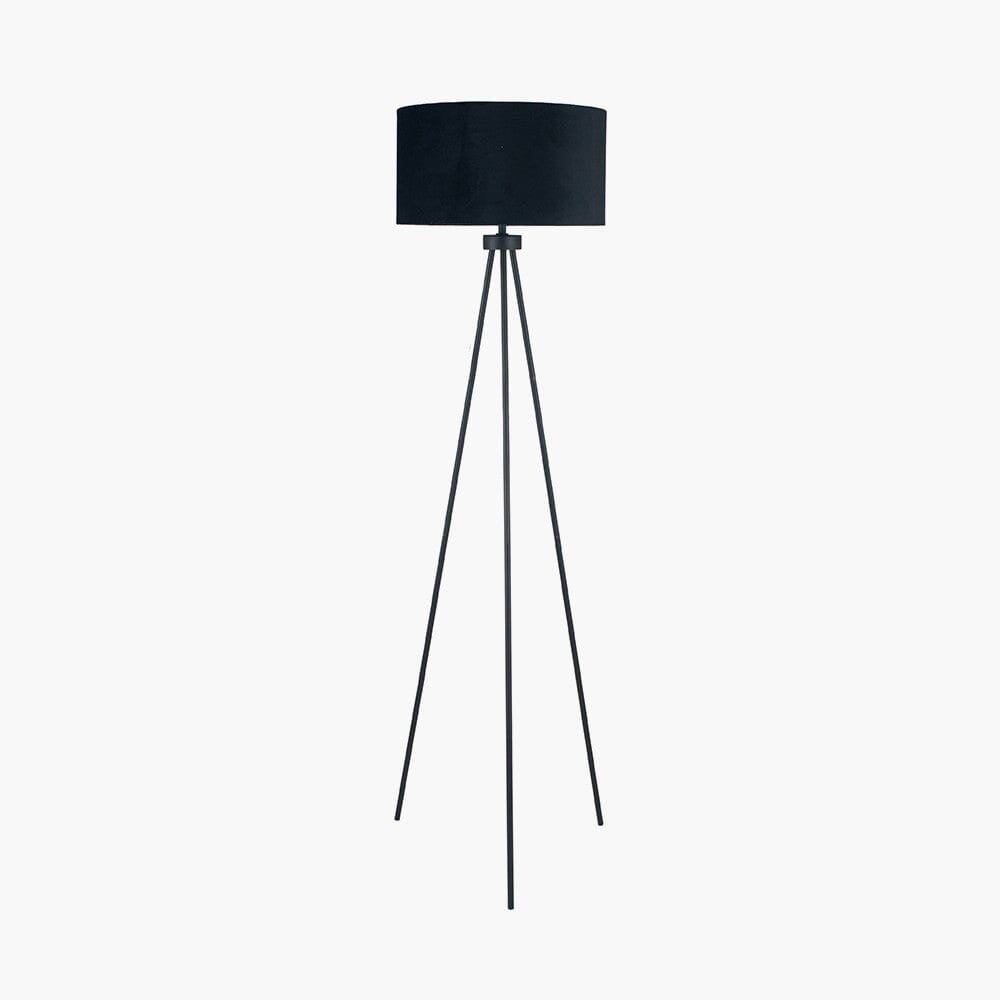 Gemini Matt Black Tripod Floor Lamp Lighting 