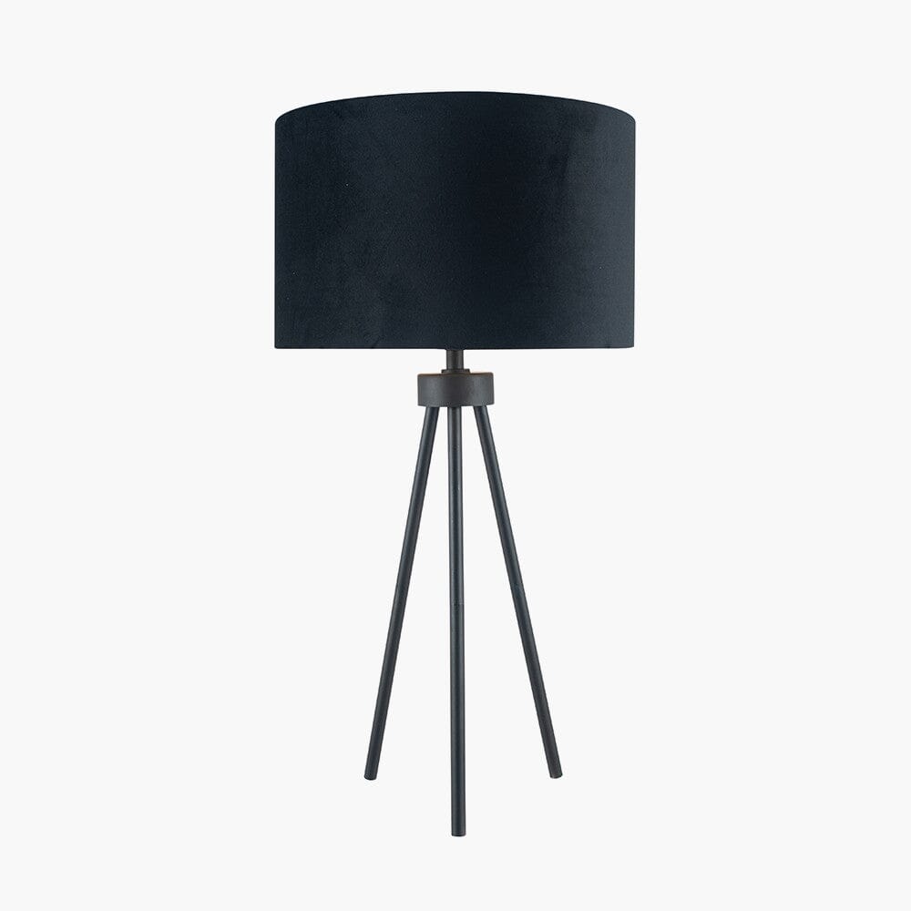 Gemini Matt Black Tripod Table Lamp Lighting 