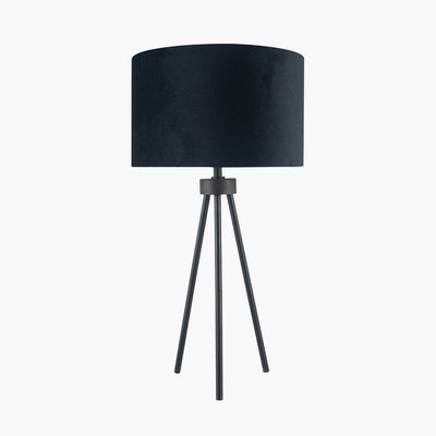 Gemini Matt Black Tripod Table Lamp Lighting 