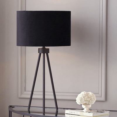 Gemini Matt Black Tripod Table Lamp Lighting 