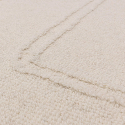 Geneva Ivory Wool Linear Patterned Rug Textiles 
