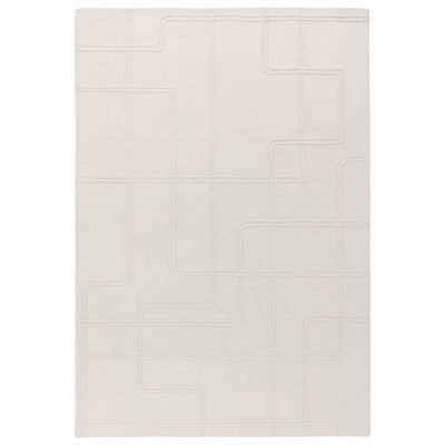 Geneva Ivory Wool Linear Patterned Rug Textiles 