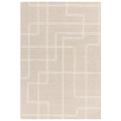 Geneva Sand Wool Linear Patterned Rug Textiles 