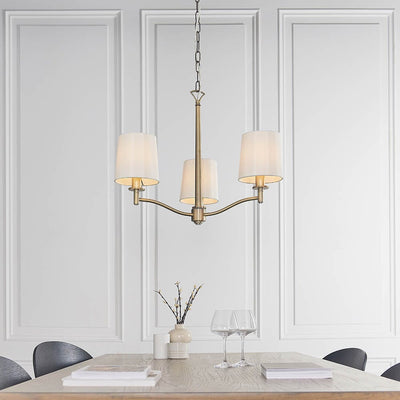 Genevieve 3 Light Antique Brass Pendant Ceiling Light Lighting 