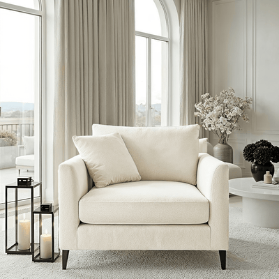 Genevieve Cream Velvet Chair Sofa 