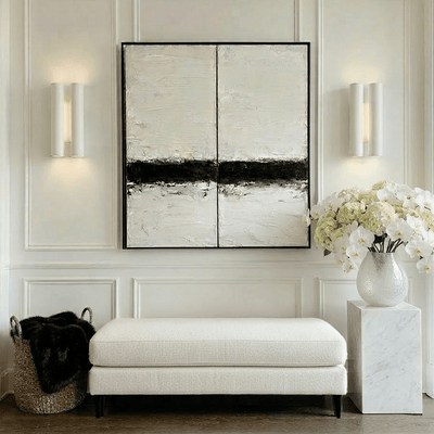 Genevieve Cream Velvet Large Footstool Sofa 