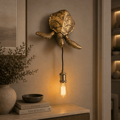 Gigi Brass Decorative Turtle Wall Light Lighting 