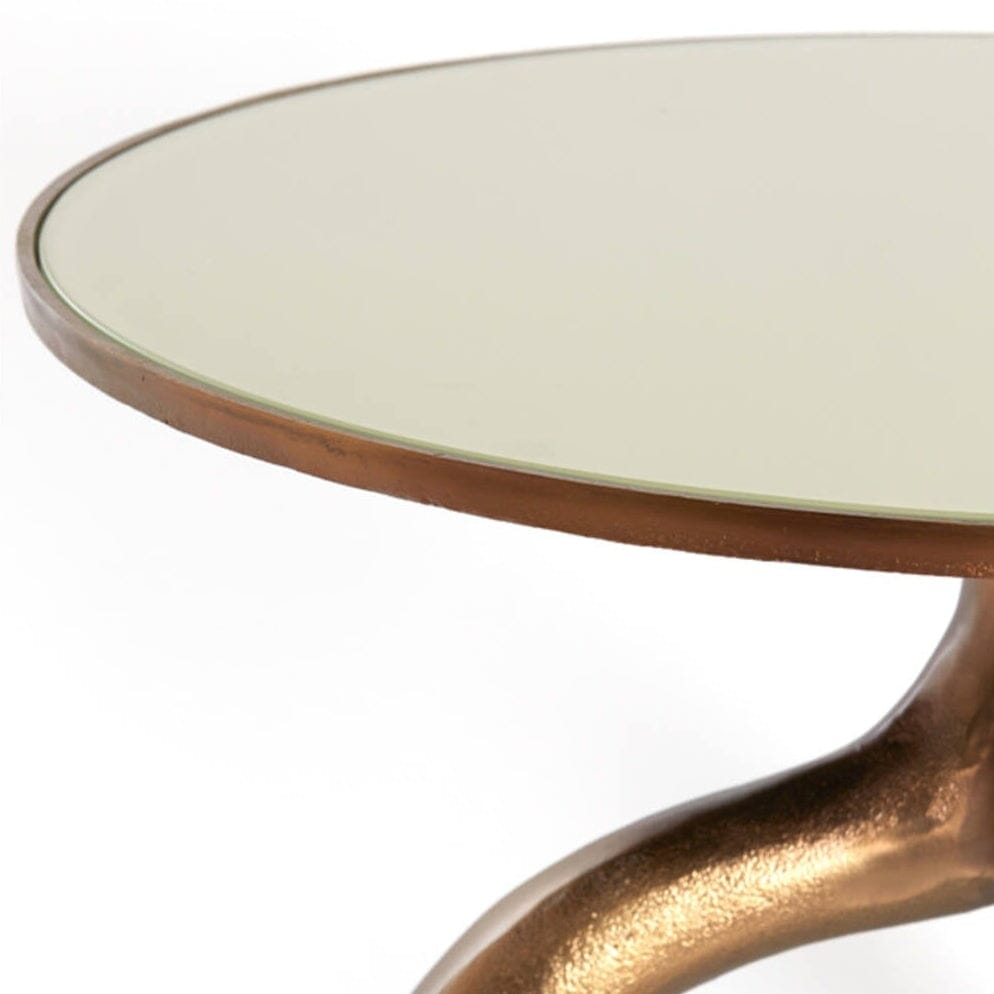 Ginza Gold & Cream Round Coffee Table Furniture 
