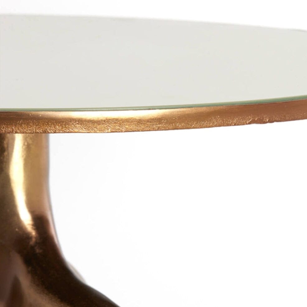Ginza Gold & Cream Round Coffee Table Furniture 