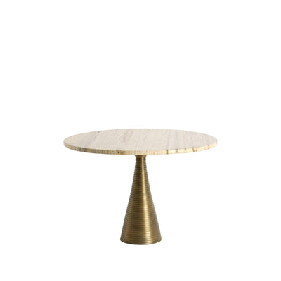 Gio Antique Brass Coffee Table with Travertine Top Furniture 
