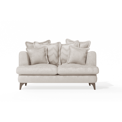 Gisele Oyster Textured Chenille, Pillowback Sofa Range With Walnut Legs Sofa 2 Seater Sofa 