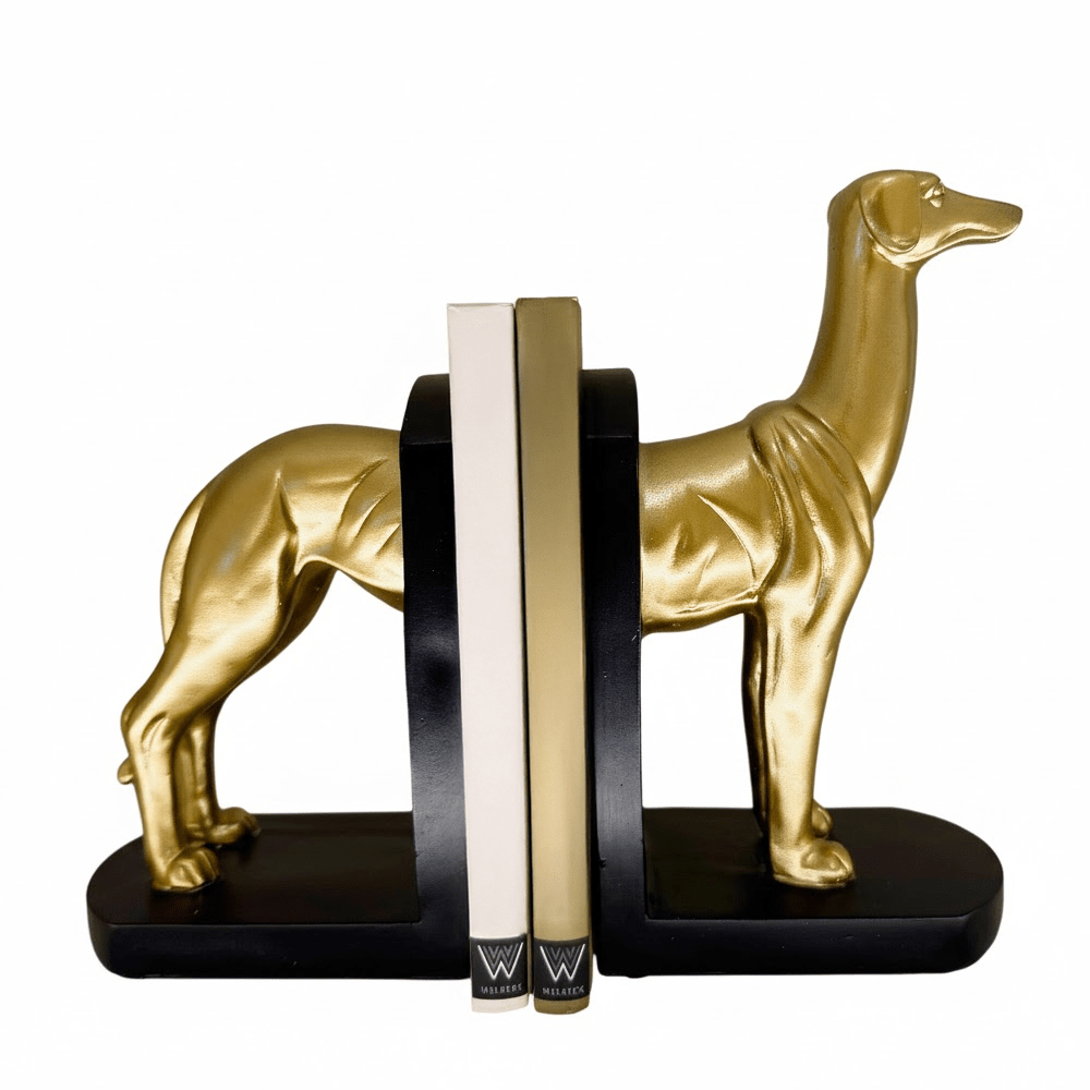 Gold & Black Greyhound Decorative Bookends Accessories 