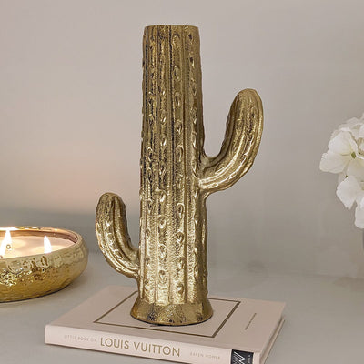 Gold Cactus Decorative Vase Accessories 