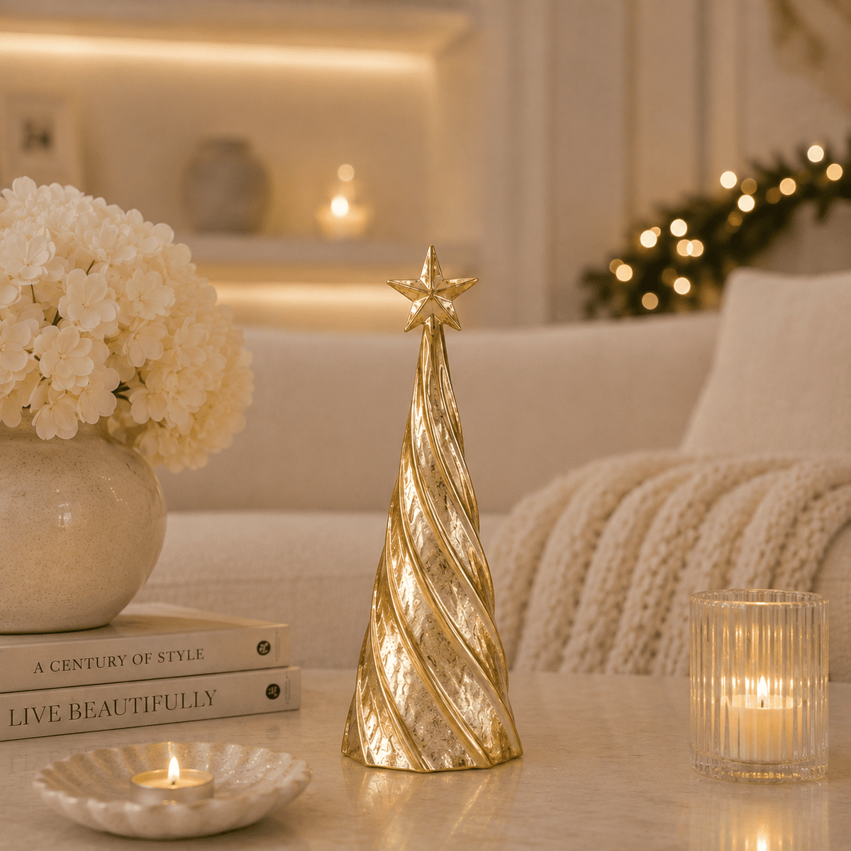 Gold Decorative Metal Christmas Tree Ornament Accessories 