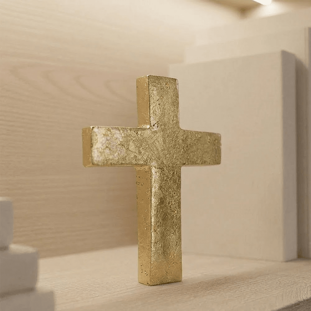 Gold Decorative Standing Cross Ornament Accessories 