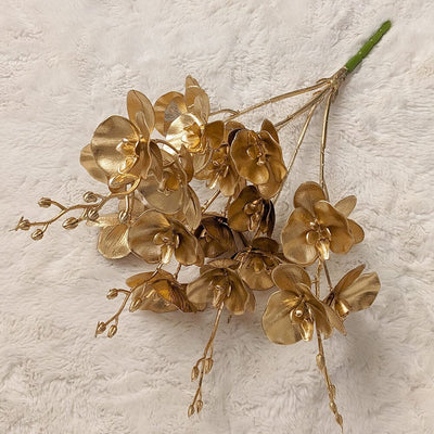 Gold Faux Orchid Single Stem Floral Accessories 