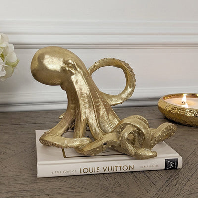 Gold Octopus Decorative Wine Bottle Holder Accessories 