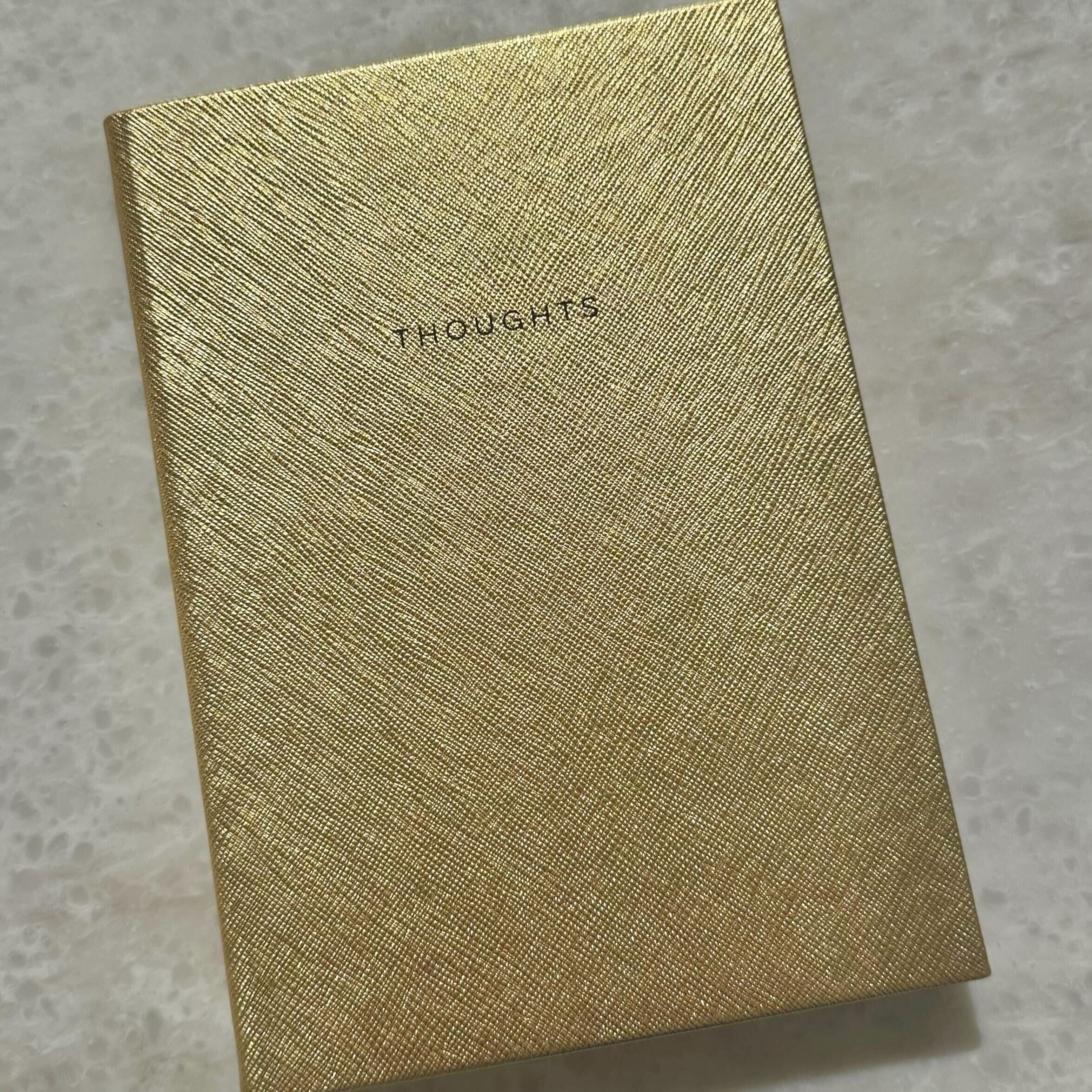 Gold 'Thoughts' Lined Notebook Accessories 