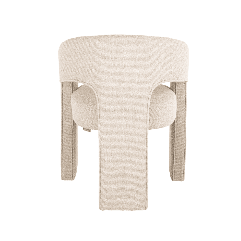 Grace Ecru Textured Curved Dining Chair Furniture 